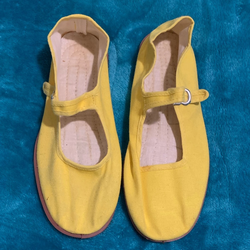 Cotton Mary Jane Flats